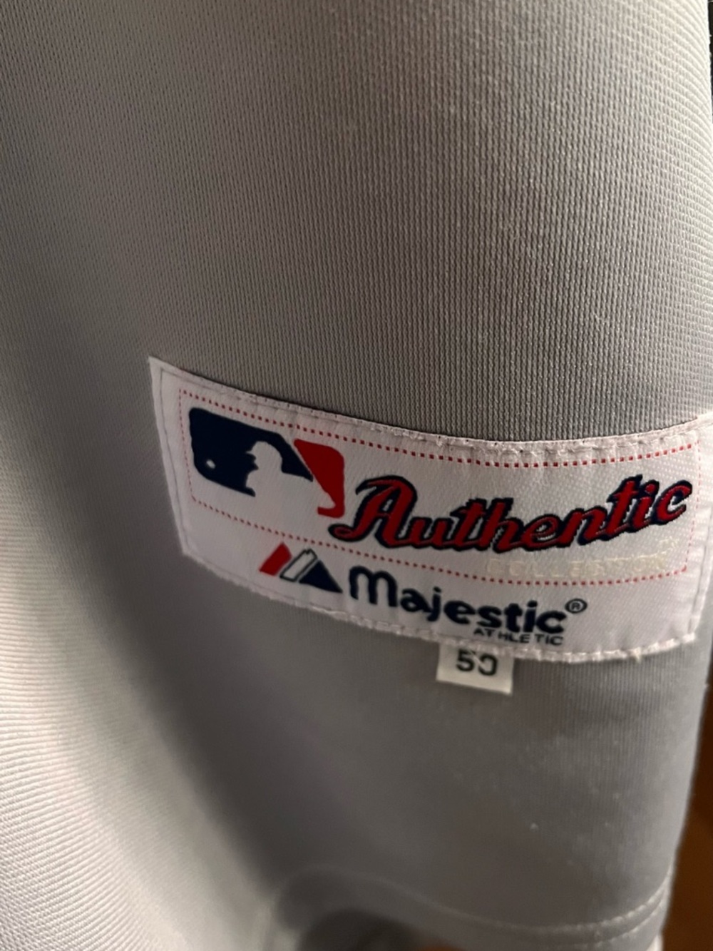 Majestic Authentic Baseball Jersey Patch - Gray with Red & Navy Accents - Picture 3 of 4